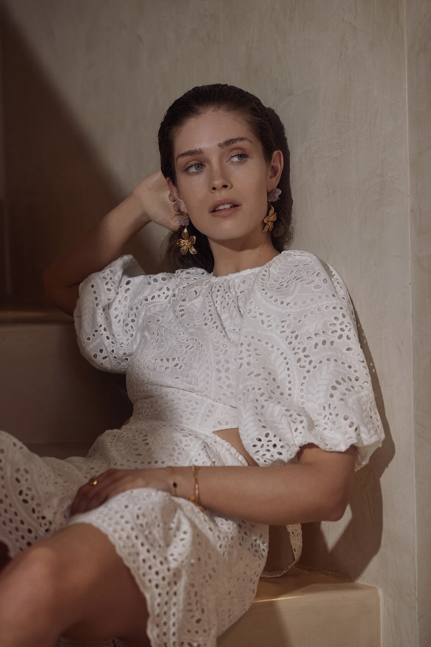 Embroidered mini dress