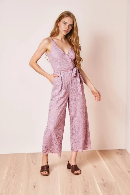 CLAIRE LUISE Lace jumpsuit in purple