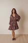 Rüschenkleid mit V-Ausschnitt