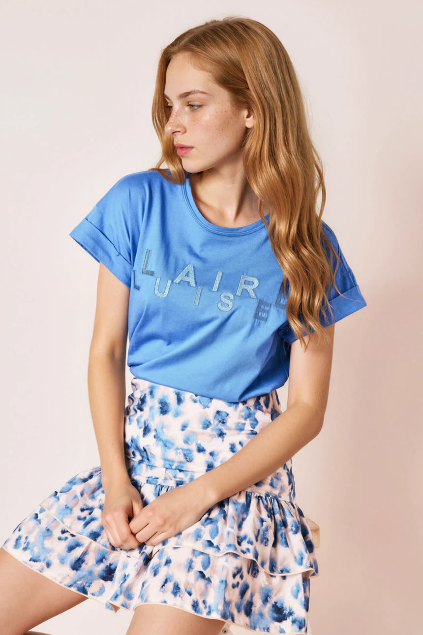 T-shirt with logo embroidery