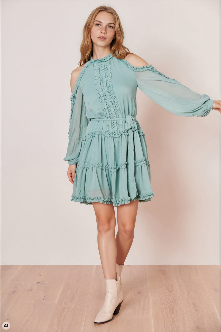 Offshoulder ruffle dress
