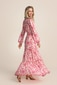 Florales Rüschen Maxikleid