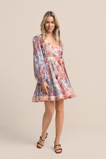 Chiffonkleid mit Taillenband