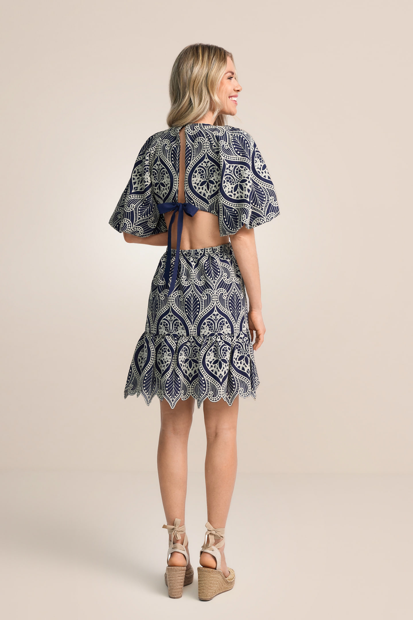 Mini dress with embroidery