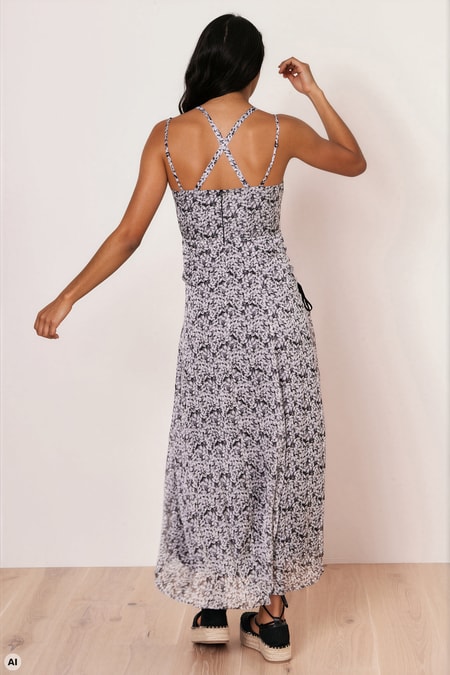 Trägerkleid mit Spitze