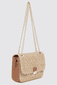 Flap bag with raffia