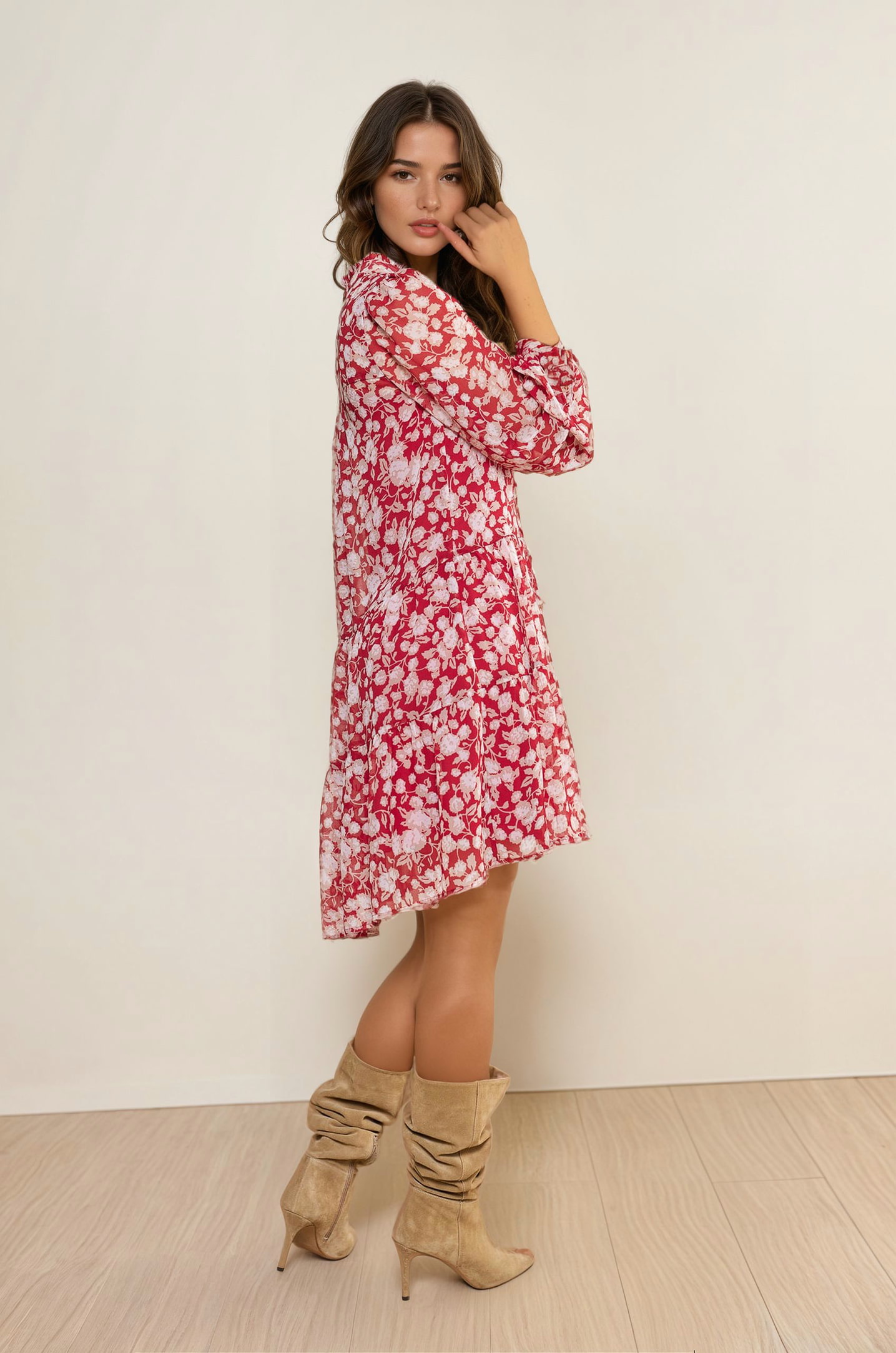 Gemustertes Chiffonkleid