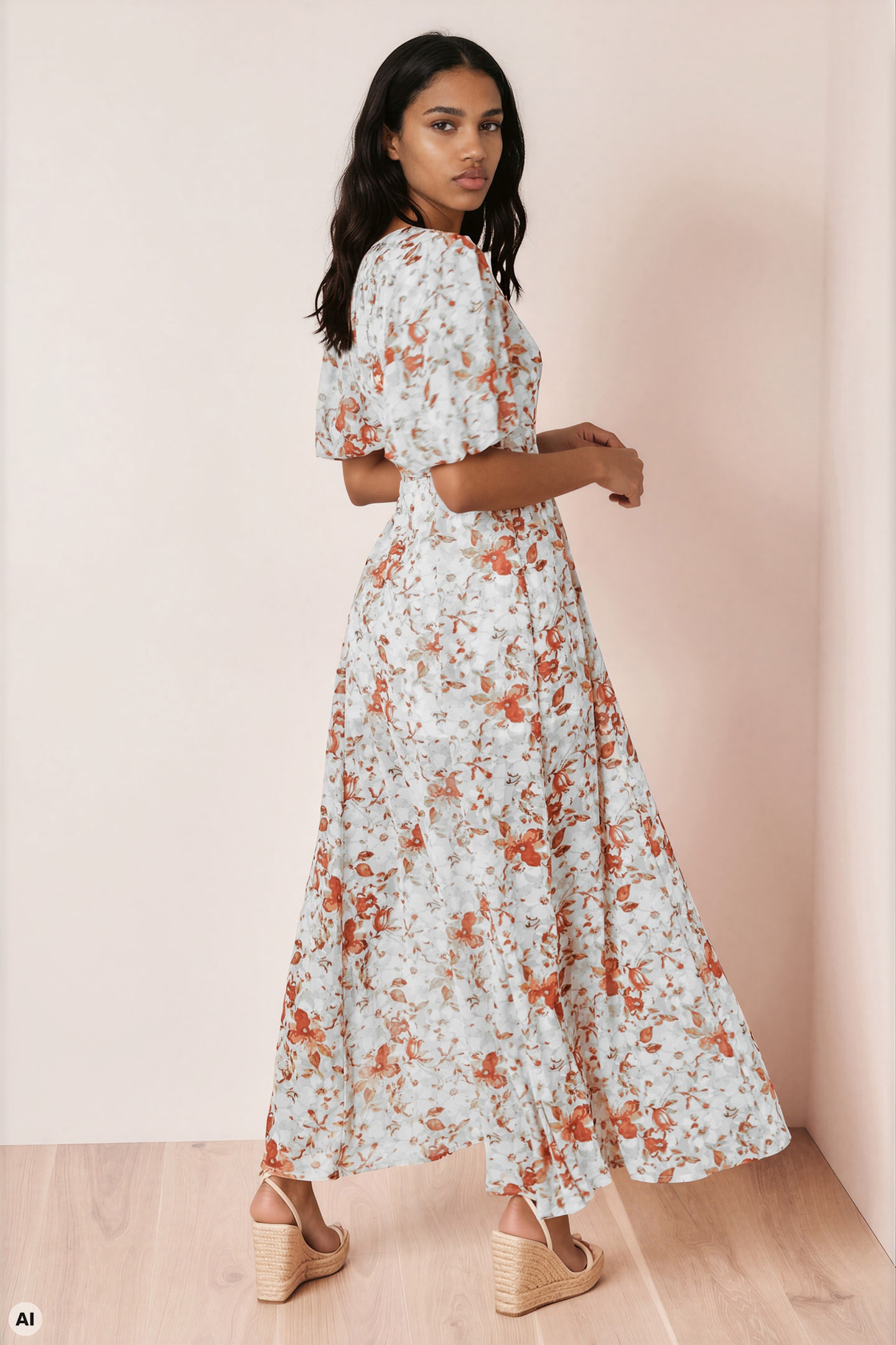 Blumiges Wickelkleid