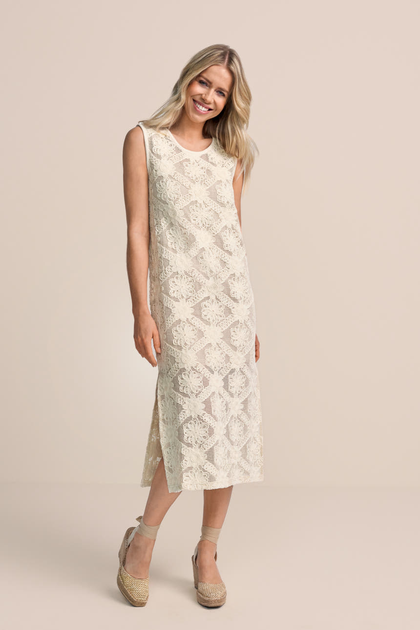 Embroidered chiffon dress