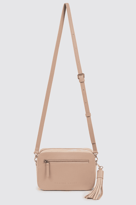 CLAIRE LUISE Umhangetasche aus Leder in beige