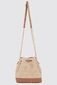 Pouch bag with raffia