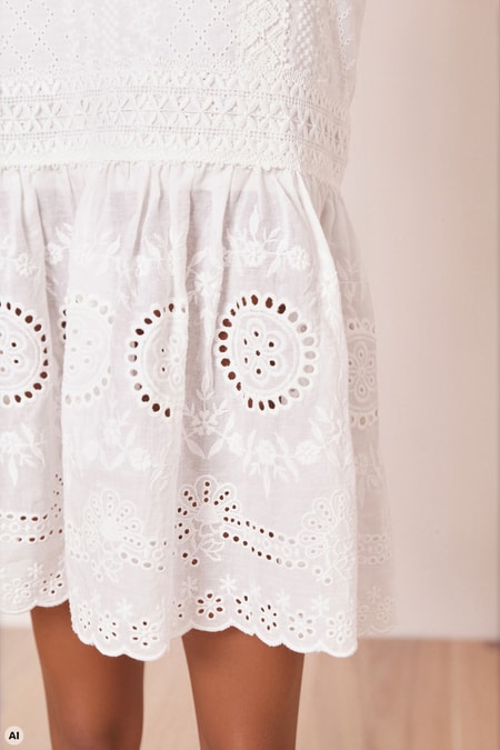 Midi skirt with lace hole