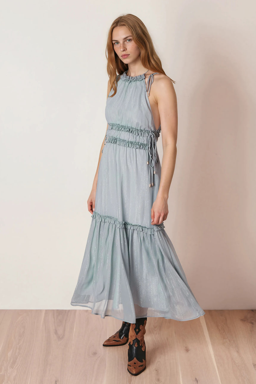 Trägerkleid mit Rüschen