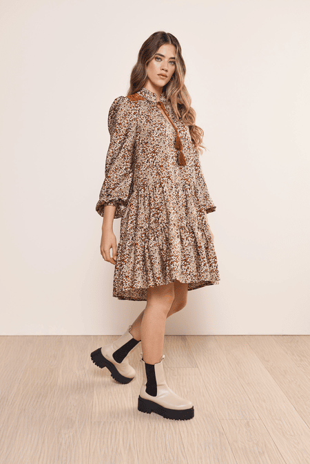 Mini dress with leoprint