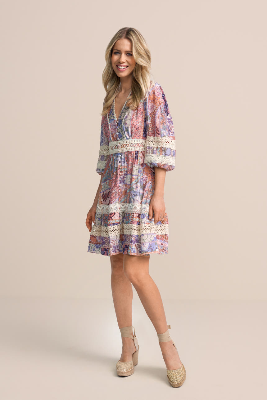 Bedrucktes Chiffonkleid
