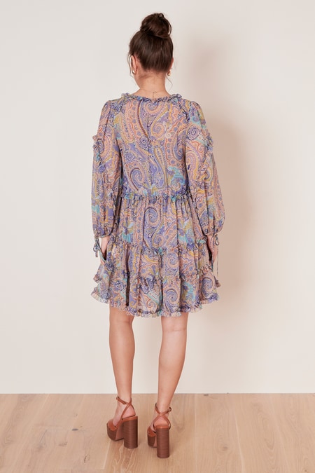 Paisley dress with frills