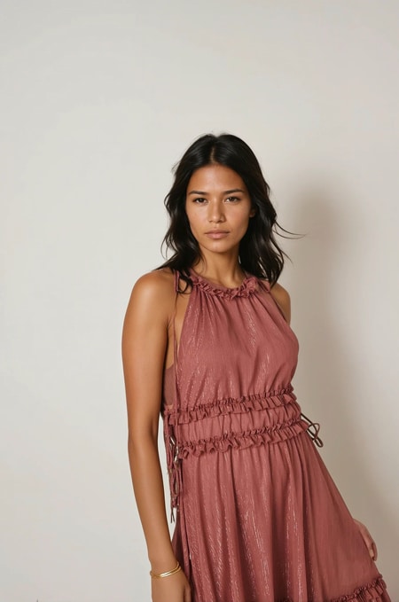 Trägerkleid mit Rüschen