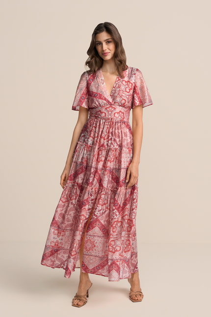 Langes Kleid mit Paisleymuster