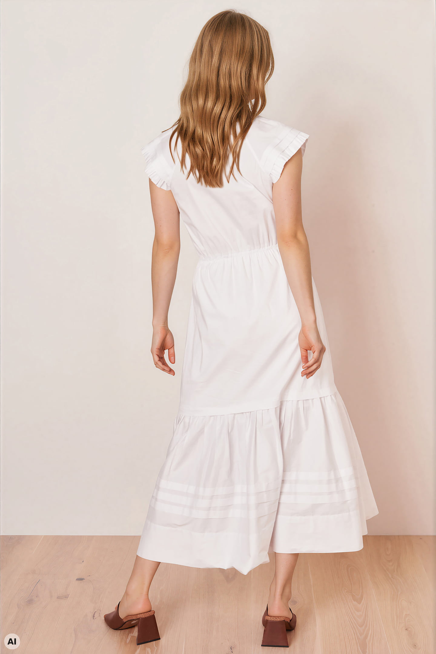 Luftiges Kleid mit Flügelärmel