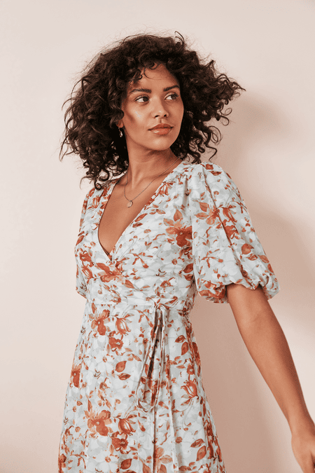 Flower wrap dress