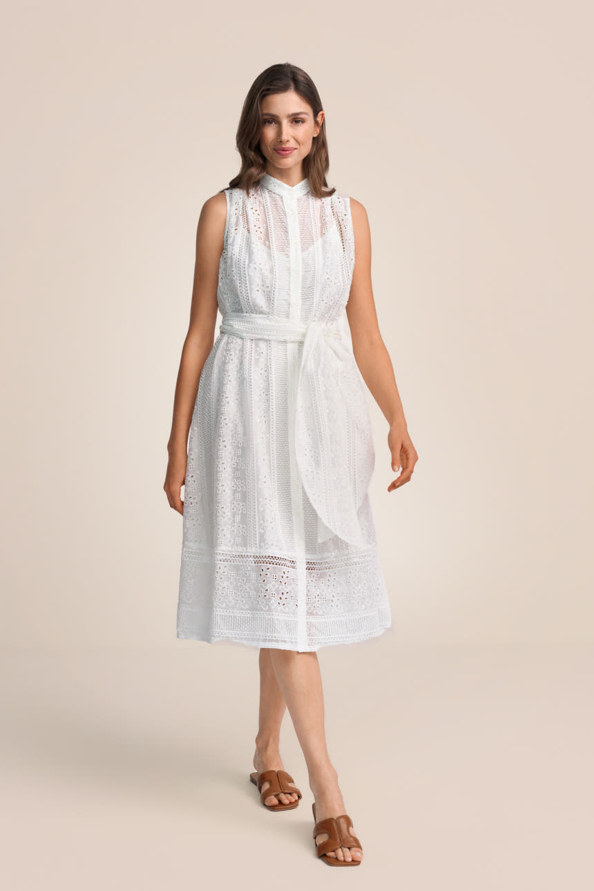 High-neck midi dress