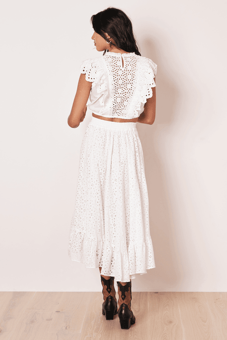 Tiered skirt with hole lace