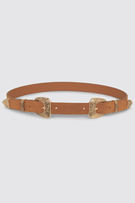 Leather belt in western style