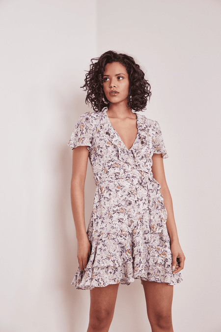 Wrap dress with floral print