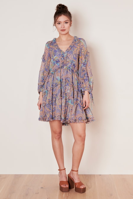 Paisley dress with frills