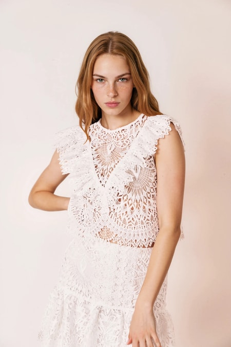 Bluse aus Spitze