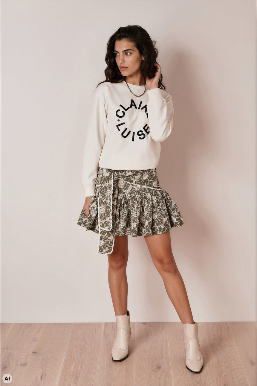 Short pleated skirt