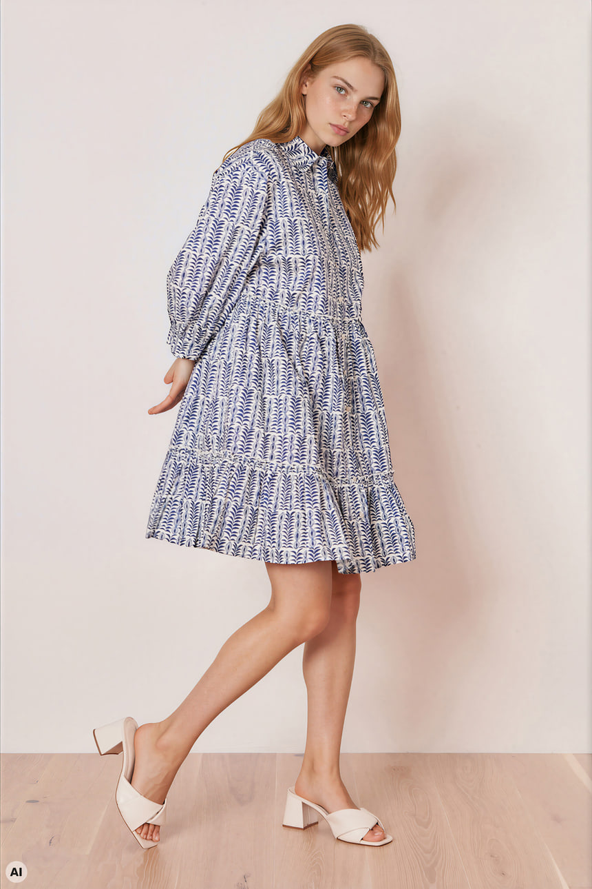 Wide shirt blouse dress