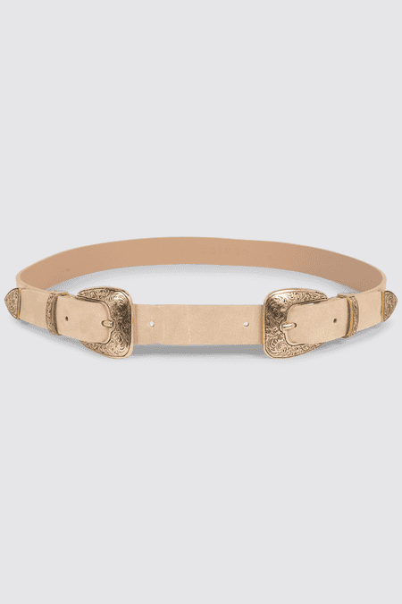 Leather belt in western style