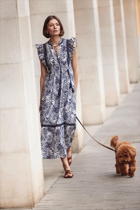 Maxi dress with cords