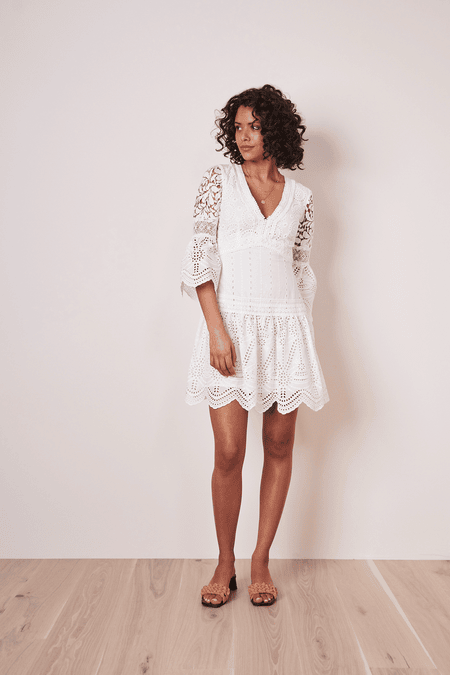 Lace dress with V-neck