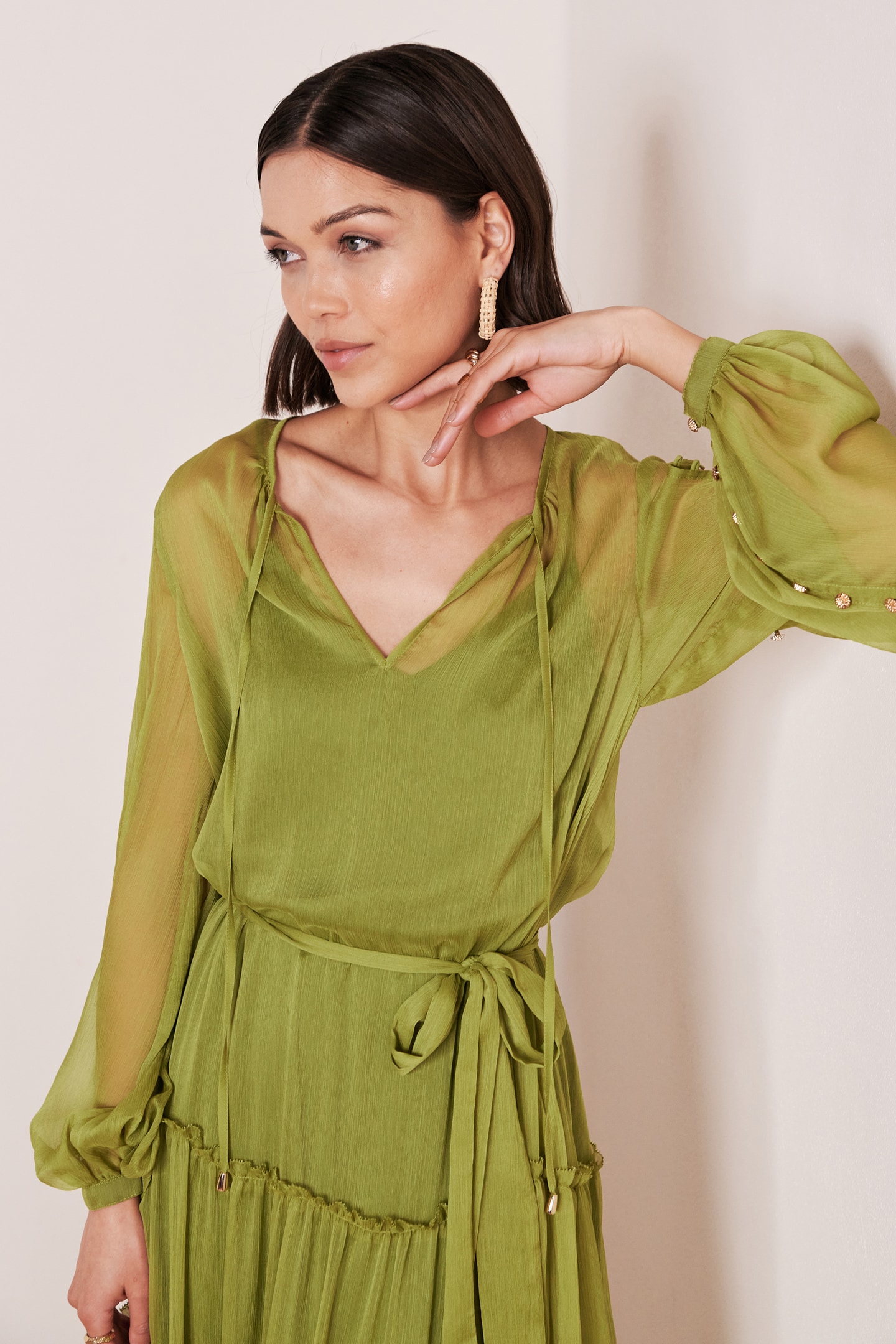 Semi-transparent maxi dress