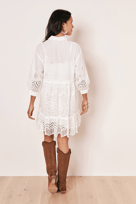 Shirt dress with lace