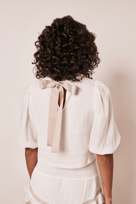 Blouse with embroidered lace