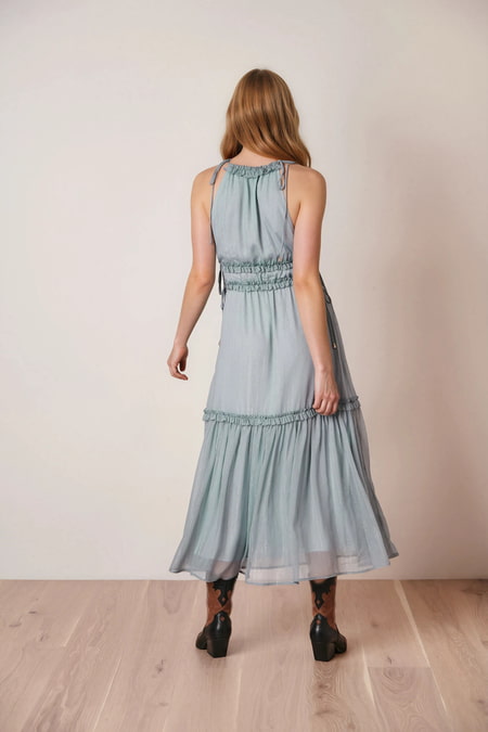 Trägerkleid mit Rüschen